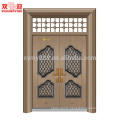 Luxury italian double entry door two leaf steel security door light color